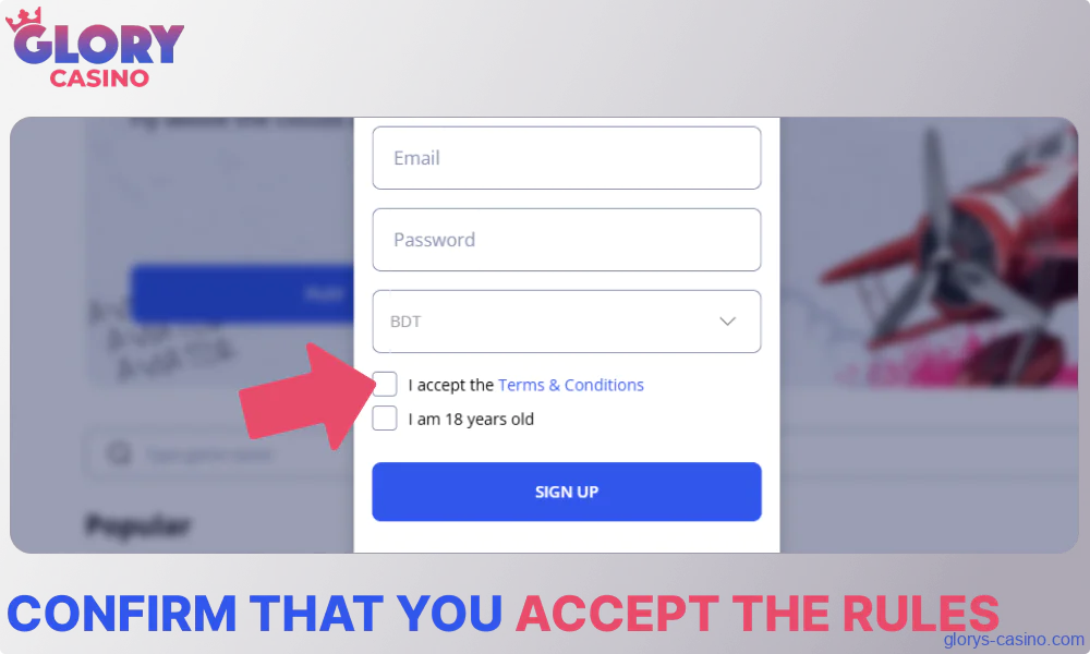 Confirm that you accept the Glory Casino গৌরব ক্যাসিনো rules