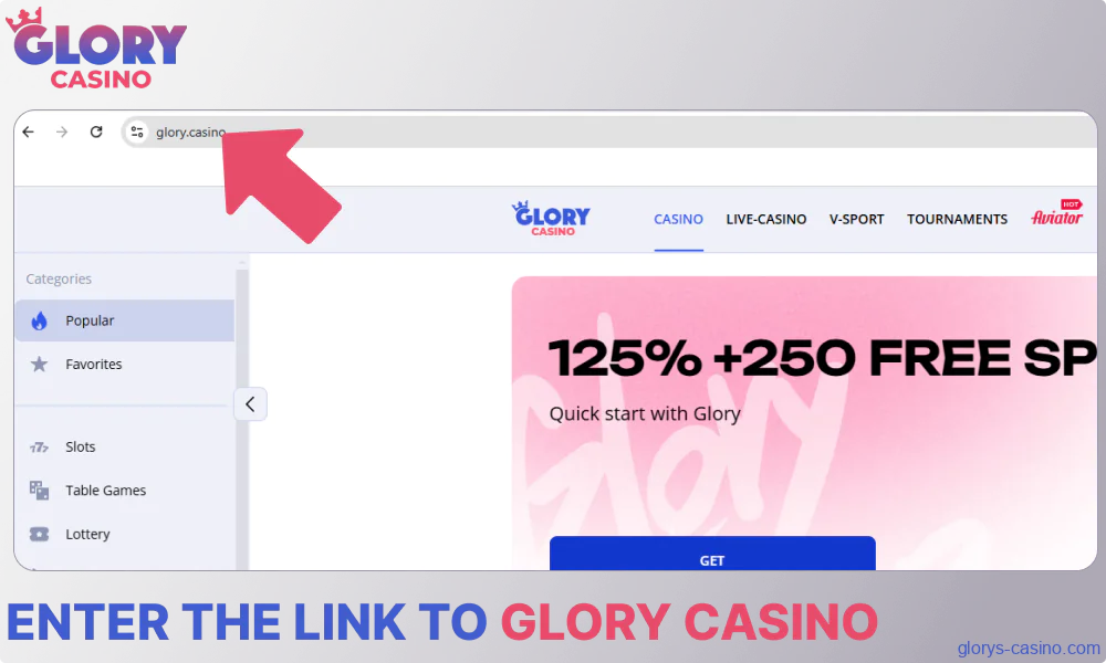 Enter the link to Glory Casino গৌরব ক্যাসিনো website