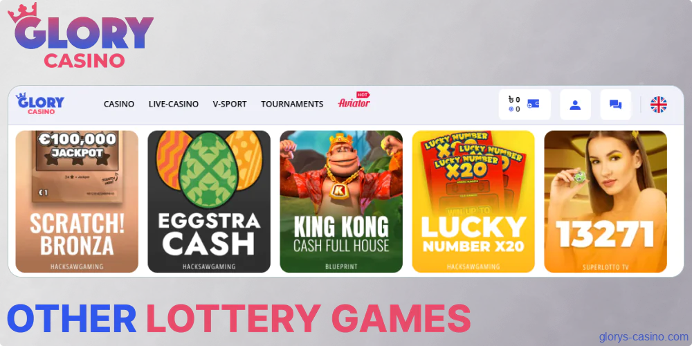 Other Lottery Games available in Glory Casino গৌরব ক্যাসিনো